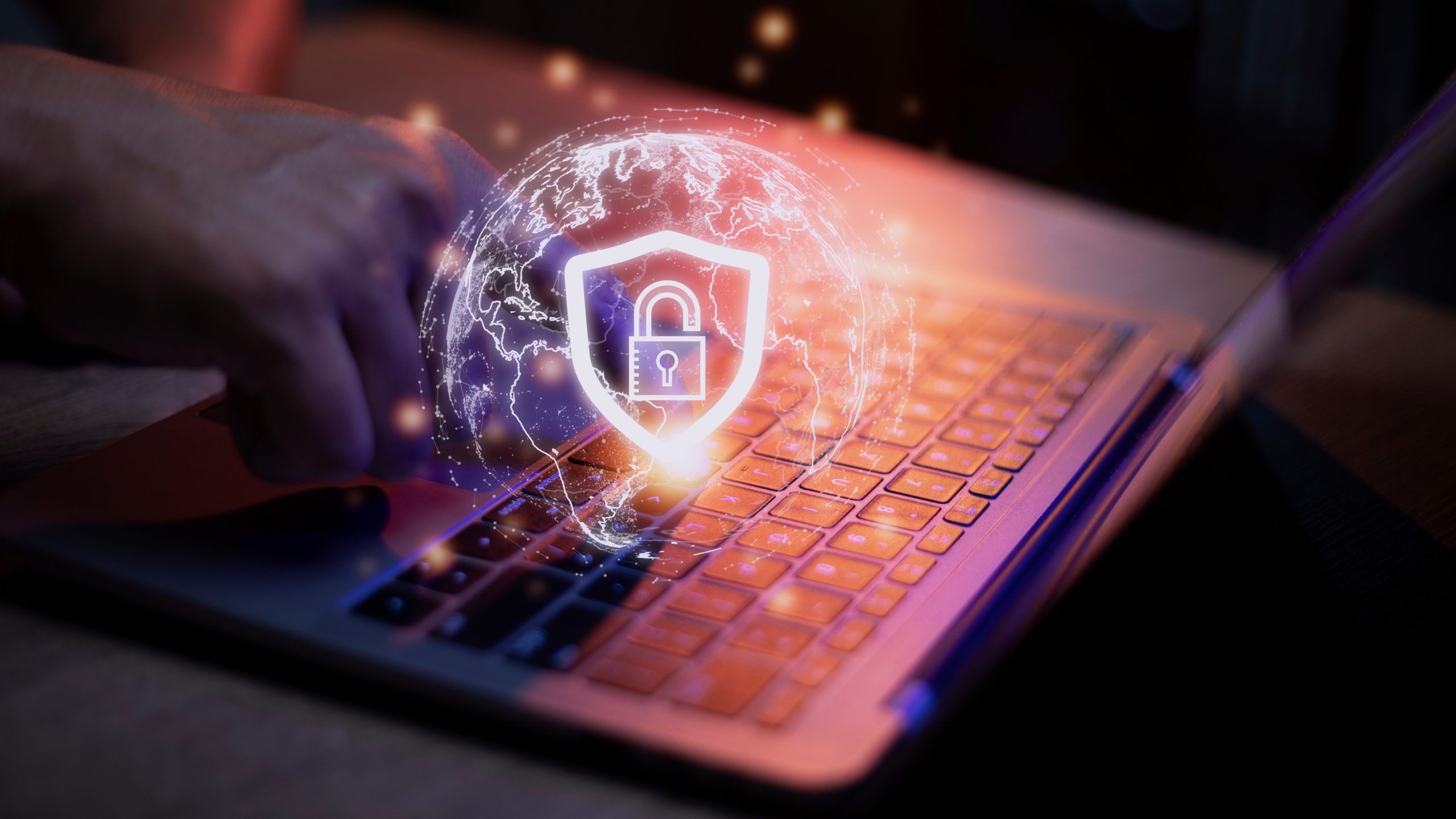 Cyber Security Internet And Networking Concept. Businessman Hand Privacy